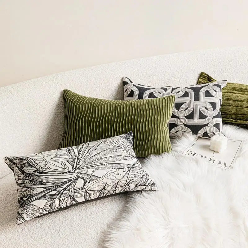 Embroidered Lumbar Pillow Cover