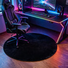 Black Round Shaggy Rug