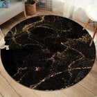 Black Gold Marble Round Rug