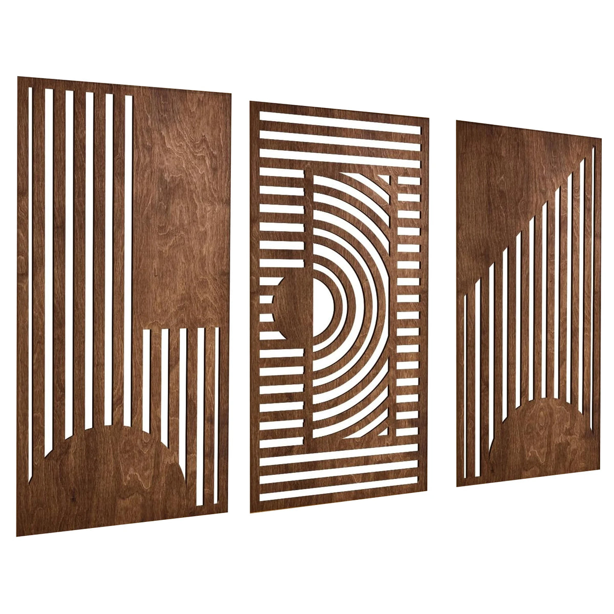 3D Geometric Wood Wall Decor Set