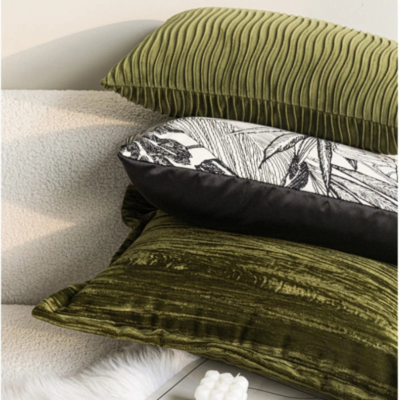 Embroidered Lumbar Pillow Cover