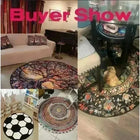 Black Gold Marble Round Rug