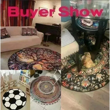 Black Gold Marble Round Rug