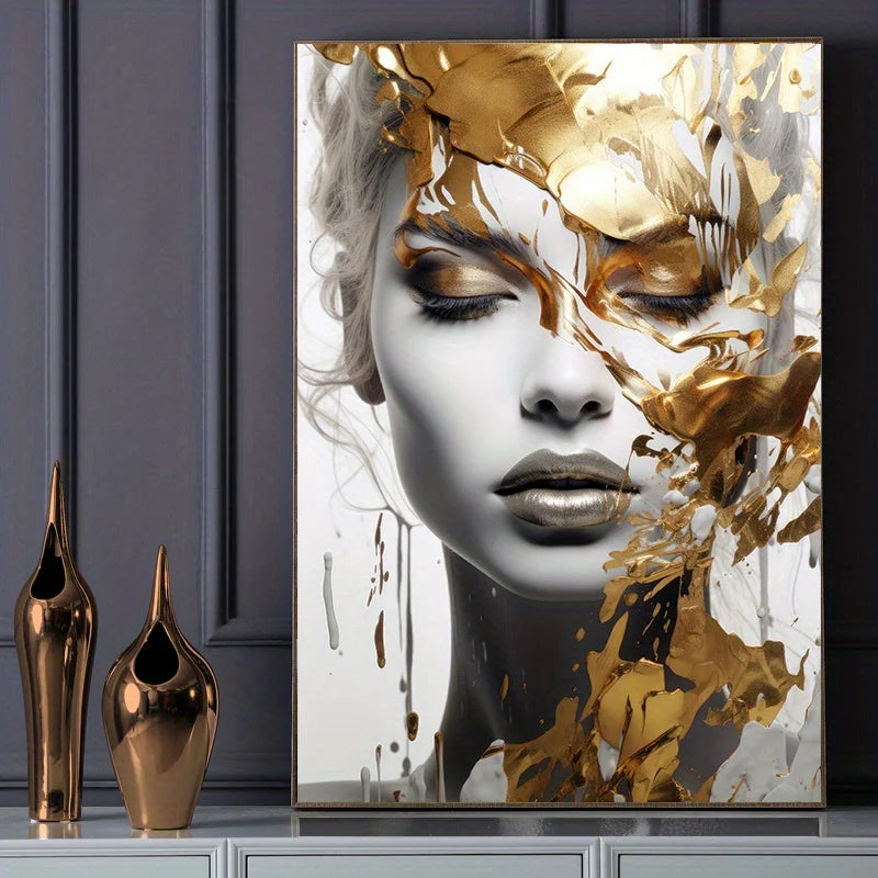 Abstract Woman Face Canvas Print