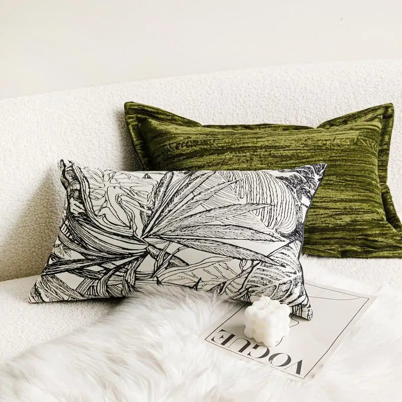 Embroidered Lumbar Pillow Cover