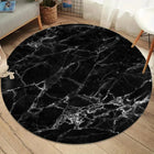 Black Gold Marble Round Rug