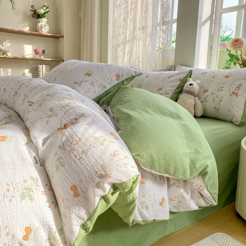 Floral Skin-Friendly Bedding Set