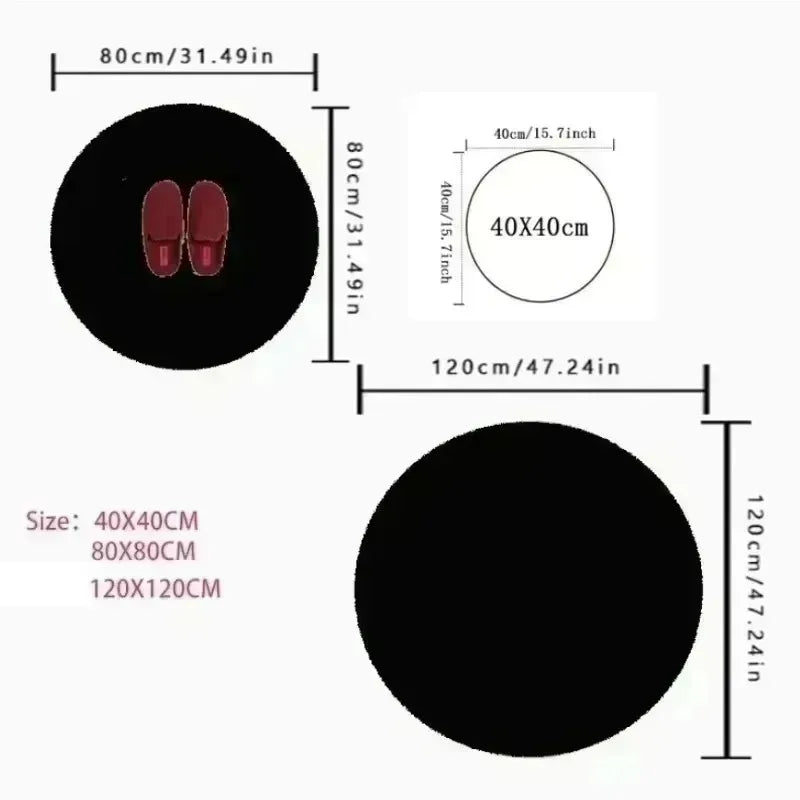 Black Gold Marble Round Rug