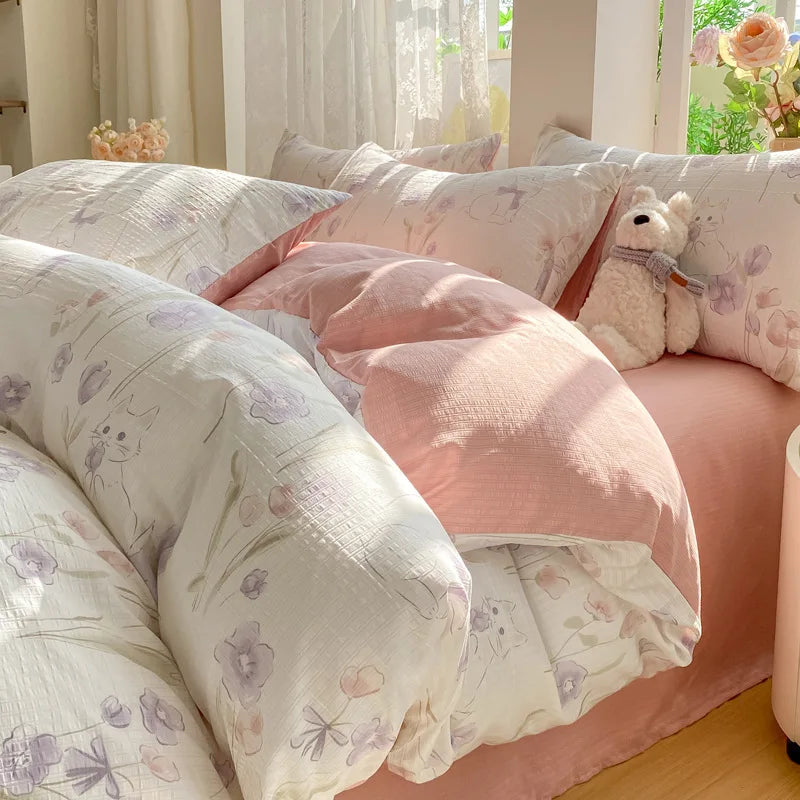 Floral Skin-Friendly Bedding Set
